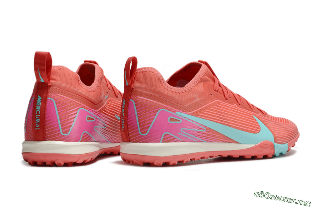 Unisex Nike Air Zoom Mercurial Vapor 16 Pro TF Football Shoes - Red/Jade/Pink 6