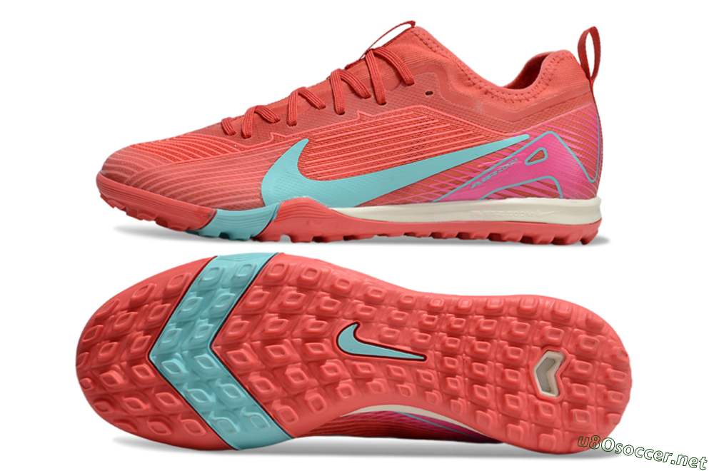Unisex Nike Air Zoom Mercurial Vapor 16 Pro TF Football Shoes - Red/Jade/Pink 1