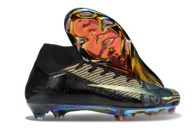 Unisex Nike Air Zoom Mercurial Superfly 10 Elite FG Football Boots - Black/Gold/White