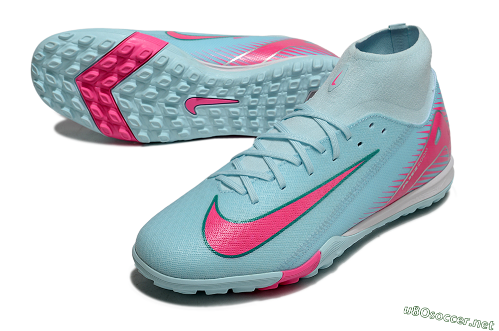 Men's Nike Air Zoom Mercurial Superfly 10 Elite TF Football Shoes - Jade/Pink/White 3