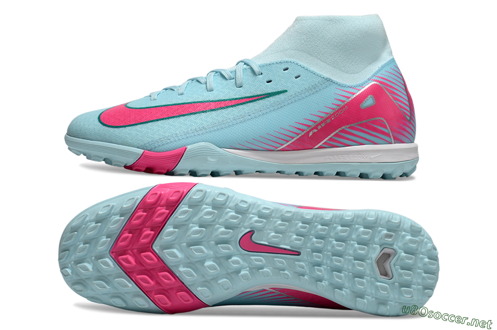 Men's Nike Air Zoom Mercurial Superfly 10 Elite TF Football Shoes - Jade/Pink/White 1