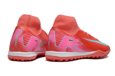 Men's Nike Air Zoom Mercurial Superfly 10 Elite TF Football Shoes - Red/Jade/Pink