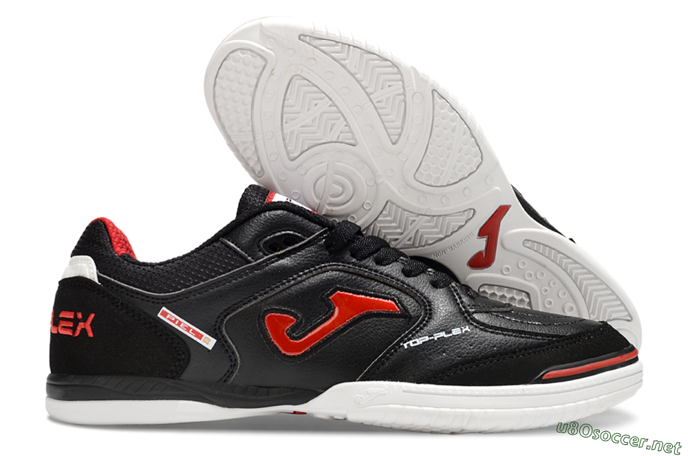 Men's Joma Top Flex IC Football Shoes - Black/Red/White 2