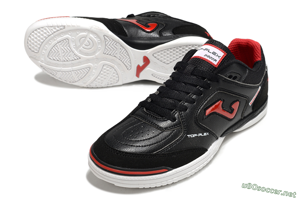 Men's Joma Top Flex IC Football Shoes - Black/Red/White 3