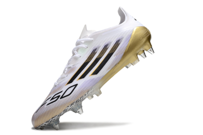 Men's Adidas F50 Elite SG Football Boots - White/Black/Gold