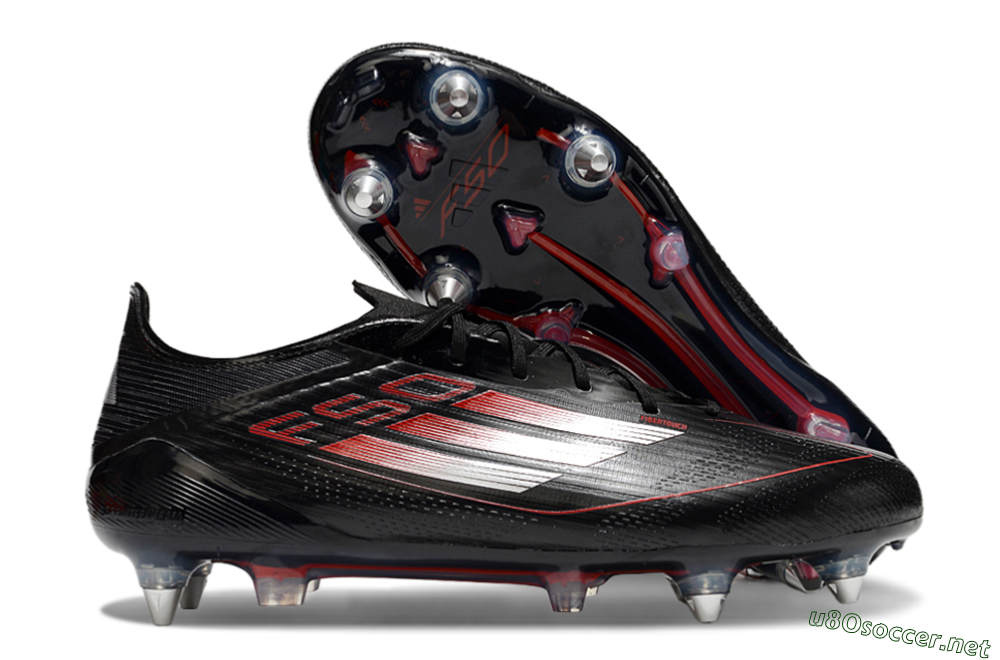 Men's Adidas F50 Elite SG Football Boots - Black/Silver/Red 2
