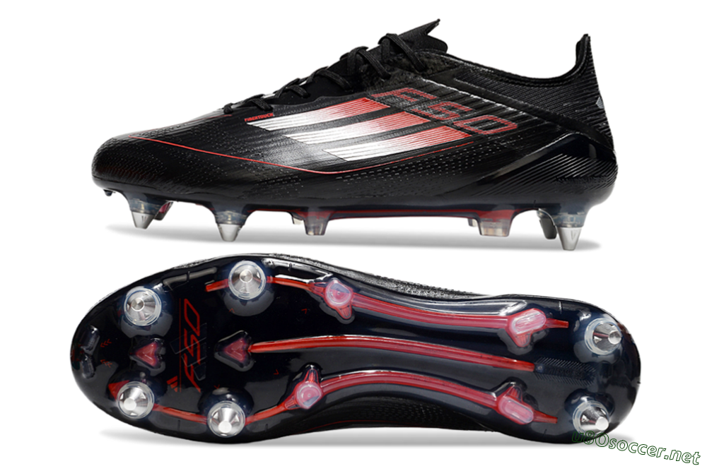 Men's Adidas F50 Elite SG Football Boots - Black/Silver/Red 1