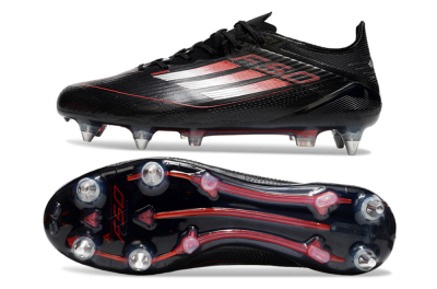 Men's Adidas F50 Elite SG Football Boots - Black/Silver/Red