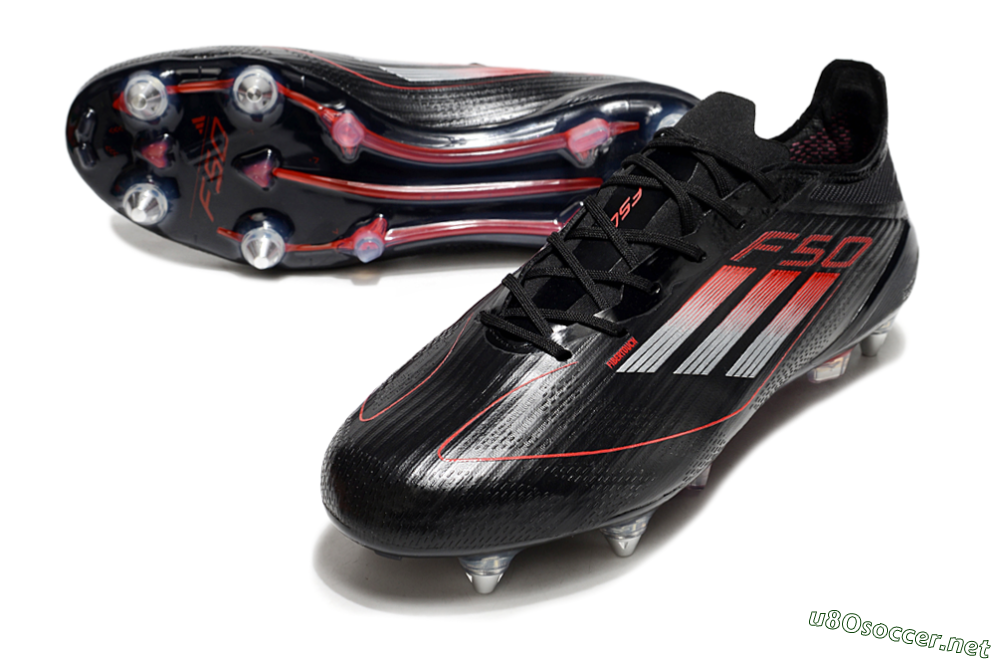 Men's Adidas F50 Elite SG Football Boots - Black/Silver/Red 3