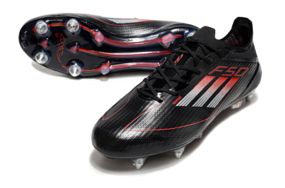 Men's Adidas F50 Elite SG Football Boots - Black/Silver/Red
