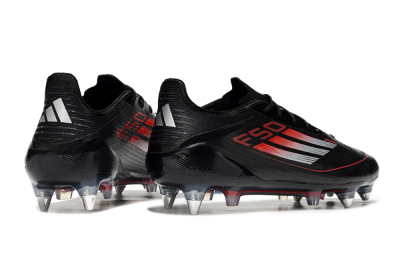 Men's Adidas F50 Elite SG Football Boots - Black/Silver/Red