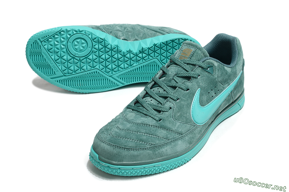 Men's Nike Street Gato IC Football Shoes - Green/Green 3