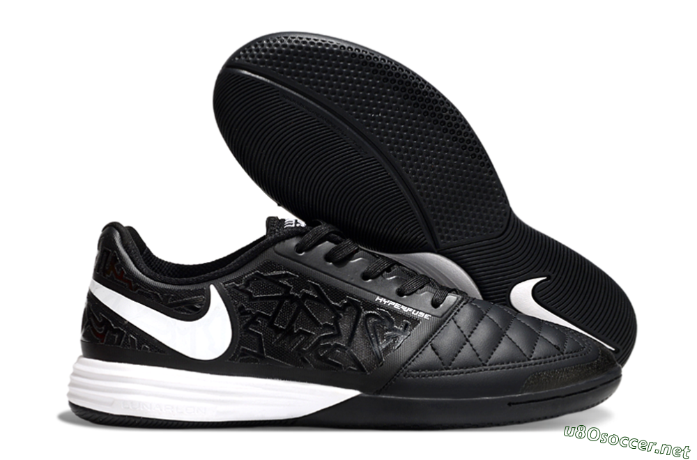 Men's Nike Lunar Gato 2 IC Football Shoes - Black/White 2