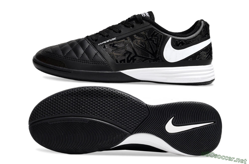 Men's Nike Lunar Gato 2 IC Football Shoes - Black/White 1