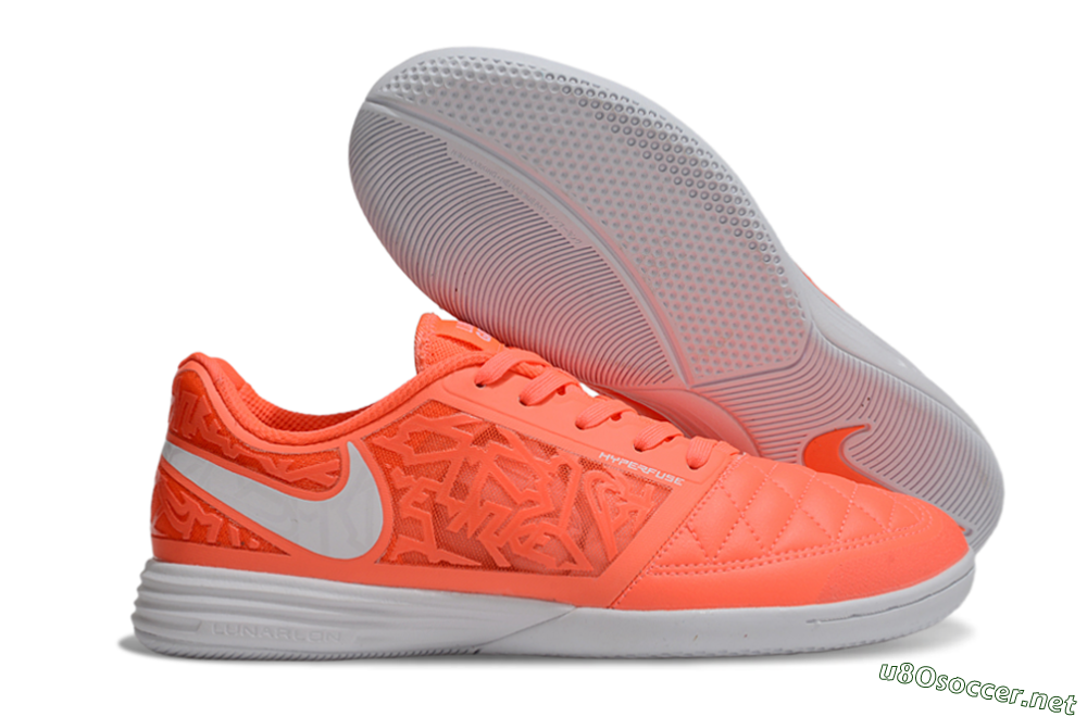 Men's Nike Lunar Gato 2 IC Football Shoes - Red/White 2