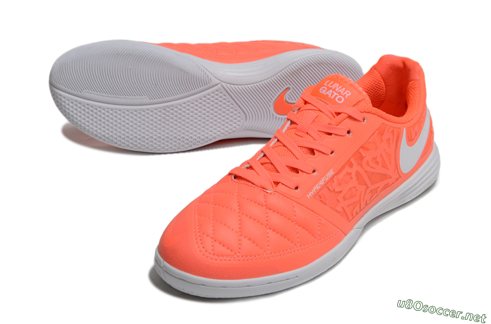 Men's Nike Lunar Gato 2 IC Football Shoes - Red/White 3