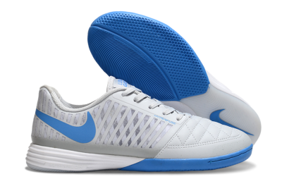 Men's Nike Lunar Gato 2 IC Football Shoes - Grey/Blue/White