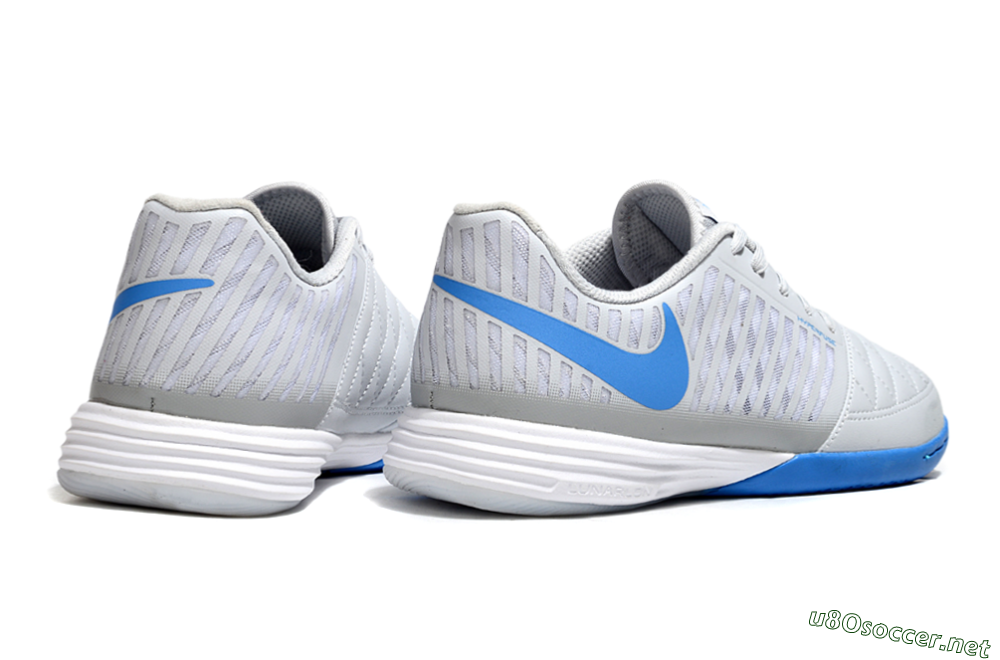 Men's Nike Lunar Gato 2 IC Football Shoes - Grey/Blue/White 6