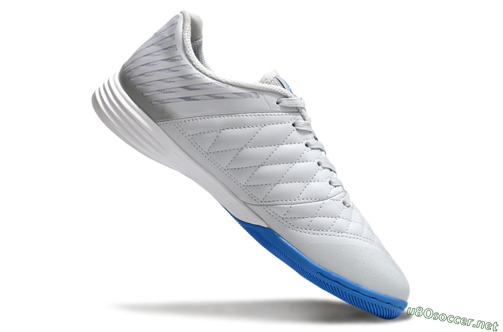 Men's Nike Lunar Gato 2 IC Football Shoes - Grey/Blue/White 4