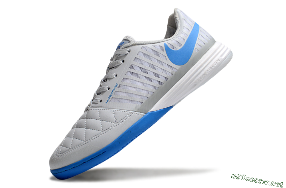 Men's Nike Lunar Gato 2 IC Football Shoes - Grey/Blue/White 5
