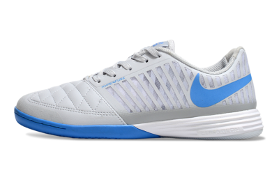 Men's Nike Lunar Gato 2 IC Football Shoes - Grey/Blue/White