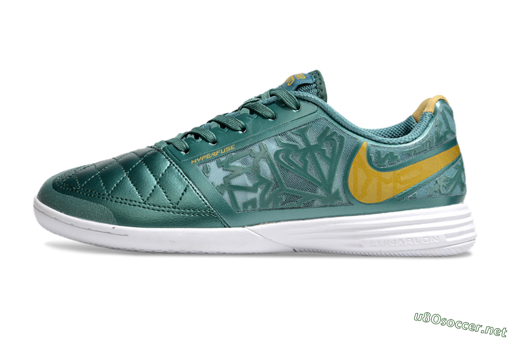 Men's Nike Lunar Gato 2 IC Football Shoes - Green/Yellow/White 0