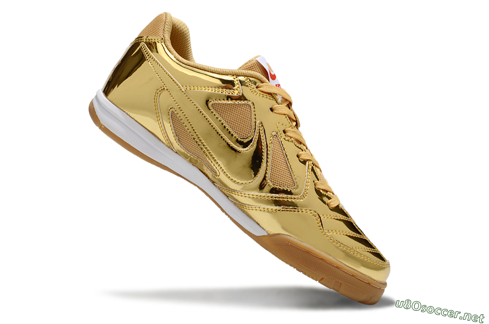 Men's Nike Street Gato IC Football Shoes - Gold/White/Brown 4