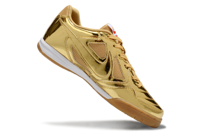 Men's Nike Street Gato IC Football Shoes - Gold/White/Brown