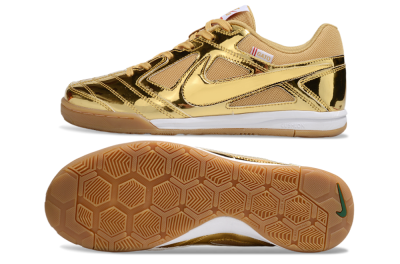 Men's Nike Street Gato IC Football Shoes - Gold/White/Brown