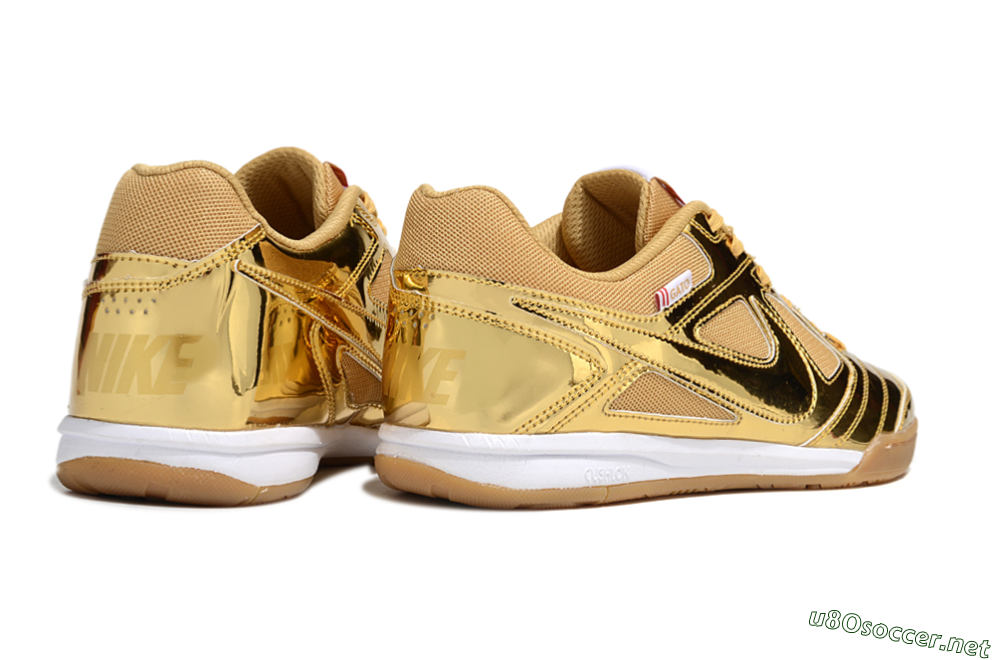 Men's Nike Street Gato IC Football Shoes - Gold/White/Brown 6
