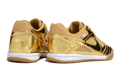 Men's Nike Street Gato IC Football Shoes - Gold/White/Brown