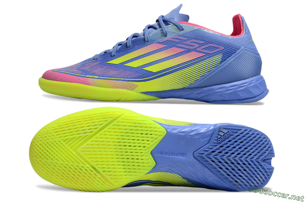 Men's Adidas F50 Pro IC Football Shoes - Blue/Yellow/Pink 1