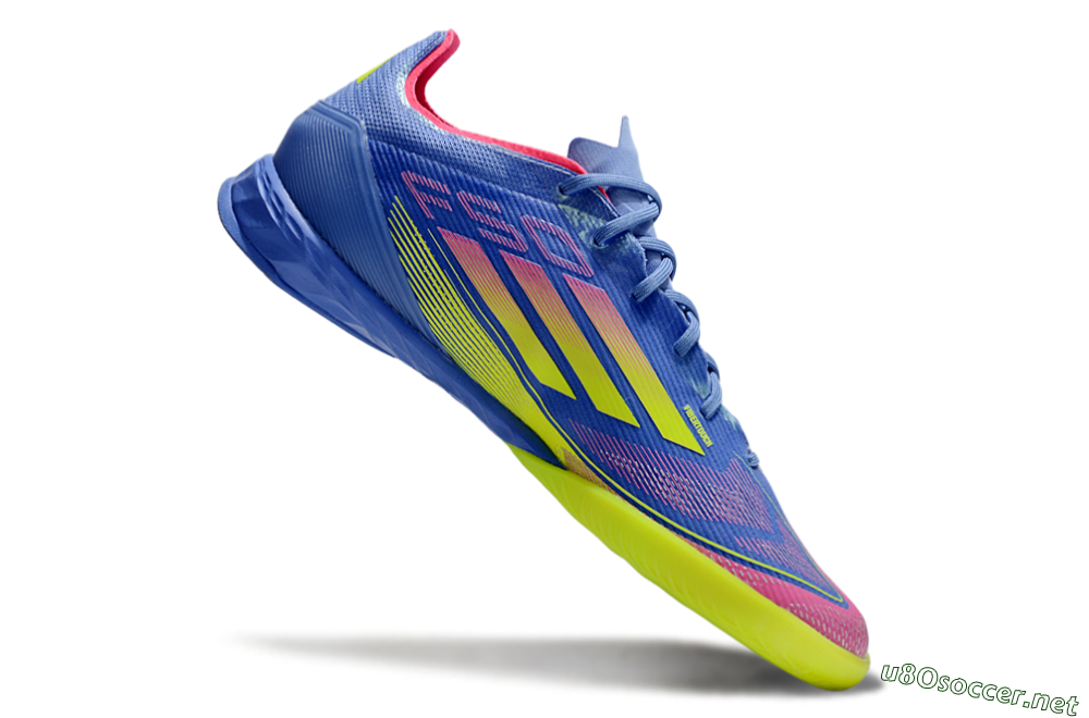 Men's Adidas F50 Pro IC Football Shoes - Blue/Yellow/Pink 4