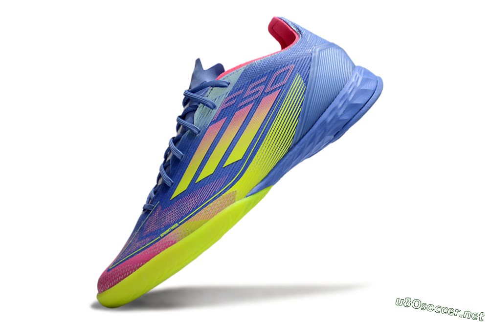 Men's Adidas F50 Pro IC Football Shoes - Blue/Yellow/Pink 5