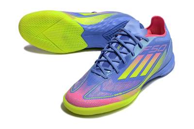 Men's Adidas F50 Pro IC Football Shoes - Blue/Yellow/Pink