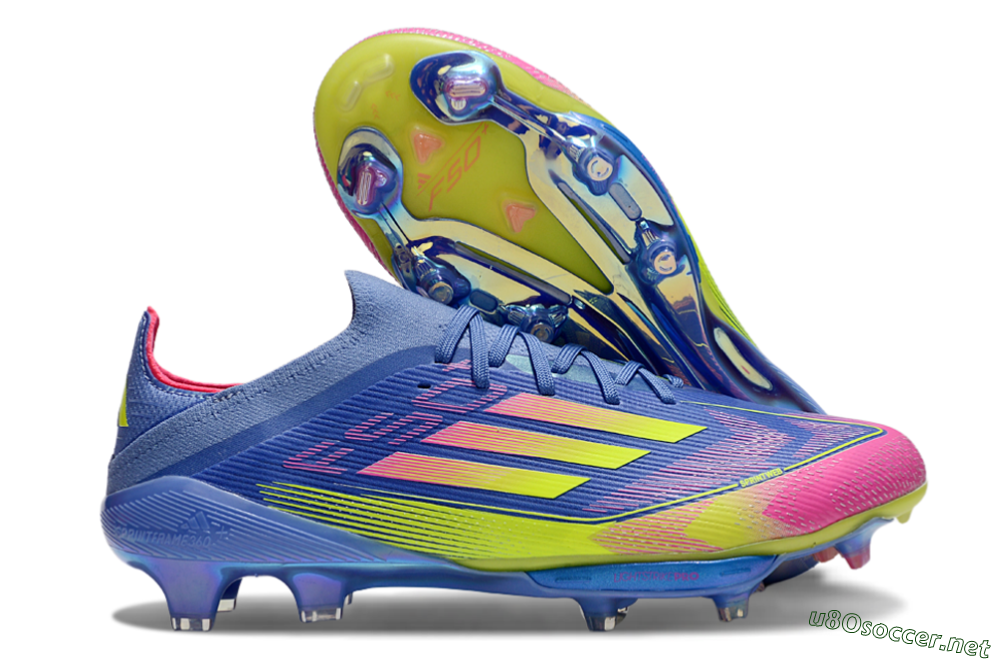 Men's Adidas F50+ Elite Lightstrike Pro FG Football Boots - Blue/Yellow/Pink 2