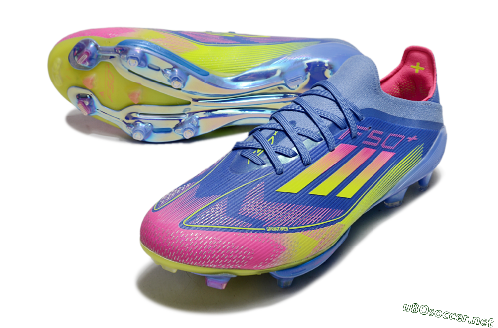 Men's Adidas F50+ Elite Lightstrike Pro FG Football Boots - Blue/Yellow/Pink 3