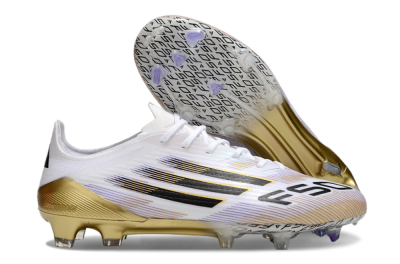 Men's Adidas F50 Elite FG Football Boots - White/Black/Gold