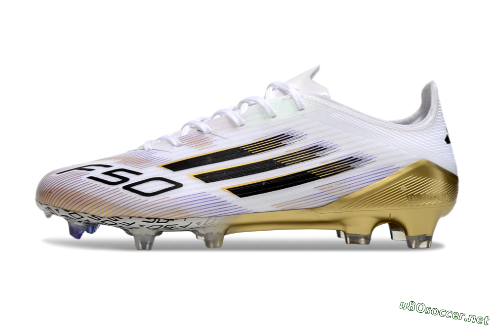 Men's Adidas F50 Elite FG Football Boots - White/Black/Gold 0