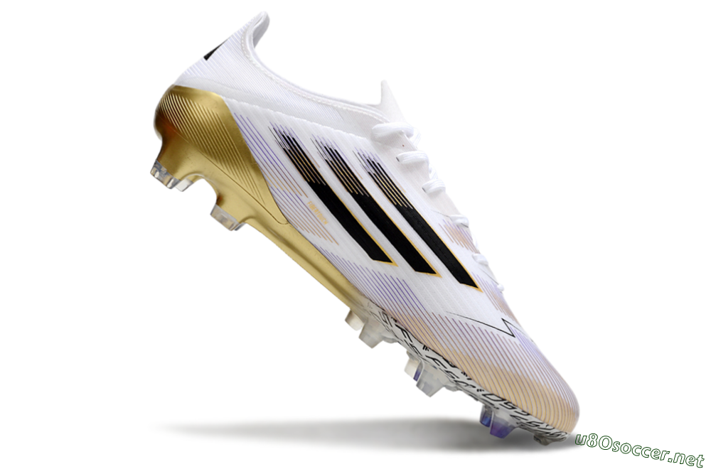 Men's Adidas F50 Elite FG Football Boots - White/Black/Gold 4