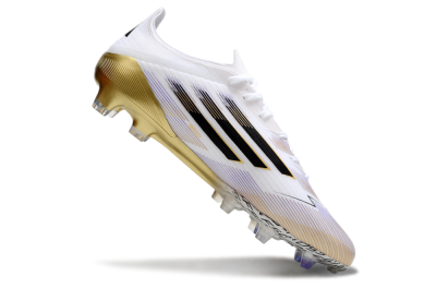 Men's Adidas F50 Elite FG Football Boots - White/Black/Gold