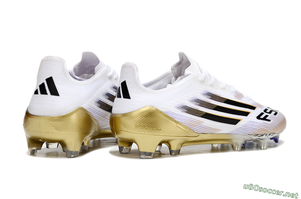 Men's Adidas F50 Elite FG Football Boots - White/Black/Gold 6