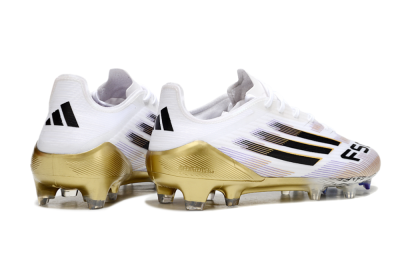Men's Adidas F50 Elite FG Football Boots - White/Black/Gold