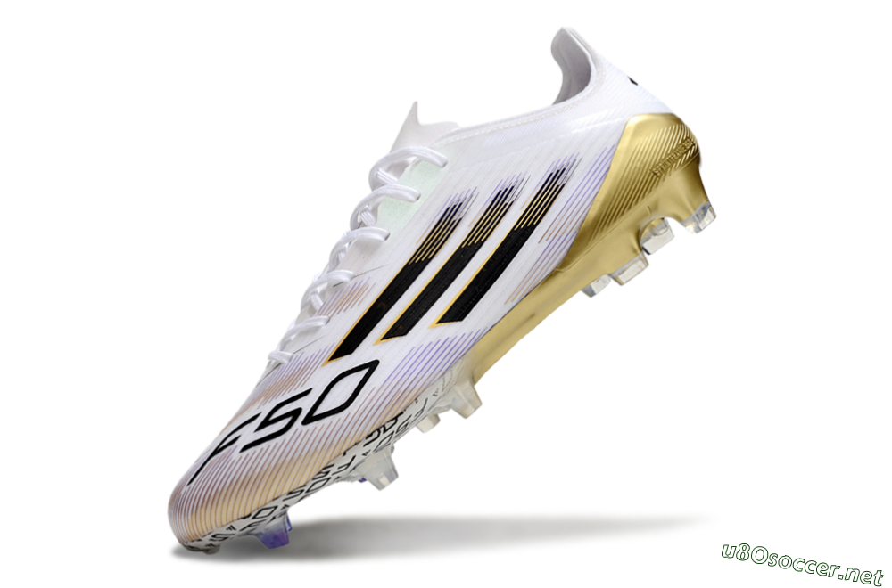 Men's Adidas F50 Elite FG Football Boots - White/Black/Gold 5