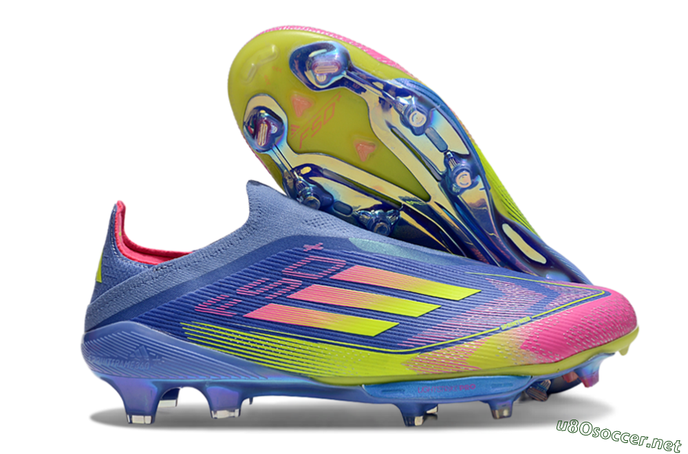 Men's Adidas F50+ Elite Lightstrike Pro FG Football Boots - Blue/Yellow/Pink 2