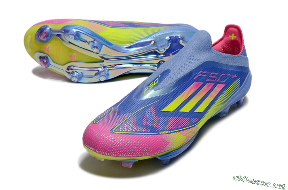 Men's Adidas F50+ Elite Lightstrike Pro FG Football Boots - Blue/Yellow/Pink 3