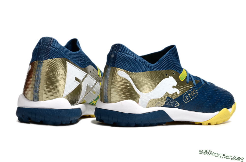 Men's Puma Future 7 Ultimate TF Football Shoes - Blue/White/Gold 6