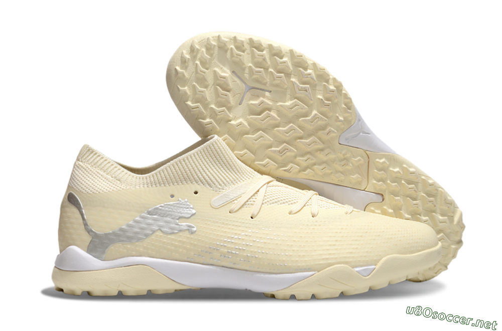 Men's Puma Future 7 Ultimate TF Football Shoes - Beige/Silver/White 2