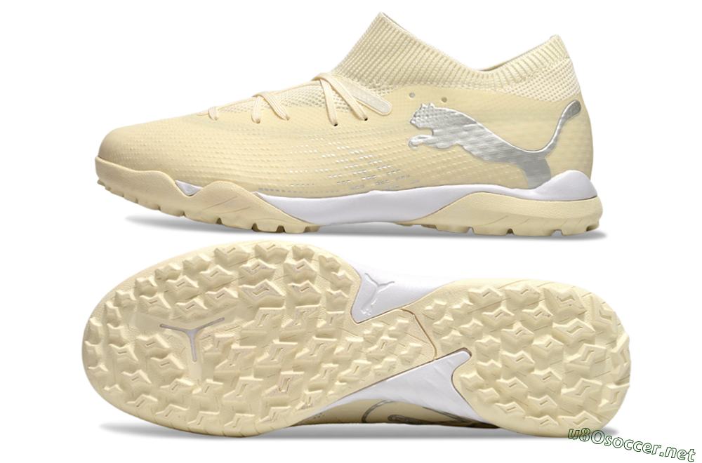 Men's Puma Future 7 Ultimate TF Football Shoes - Beige/Silver/White 1