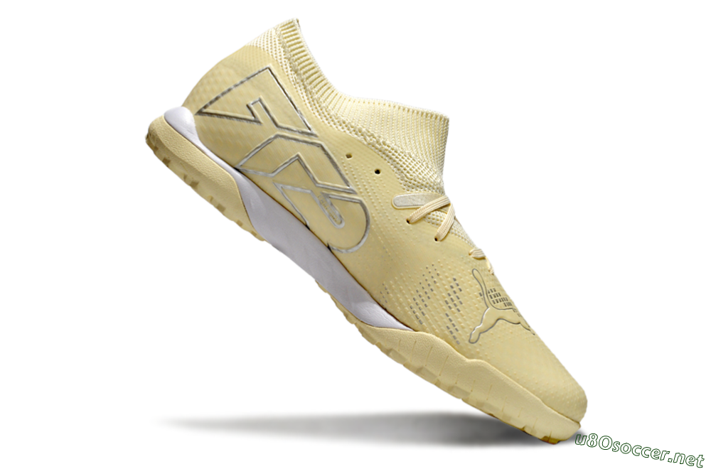 Men's Puma Future 7 Ultimate TF Football Shoes - Beige/Silver/White 4
